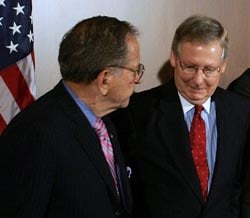 Ted Stevens with Mitch McConnell (Joe Raedle/Getty Images)